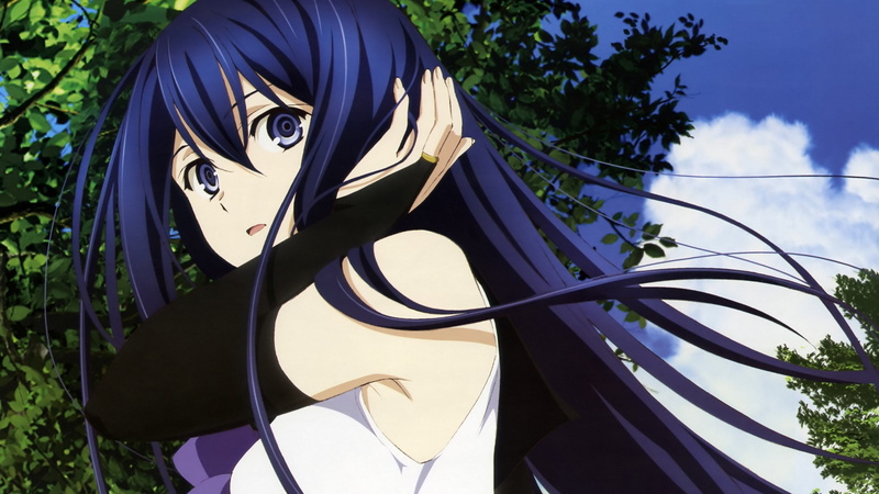 craft, blue, anime girls, day, sculpture, blue hair, Gokukoku no Brynhildr, sunlight, mask, outdoors, low angle view, representation, Neko Kuroha, sky