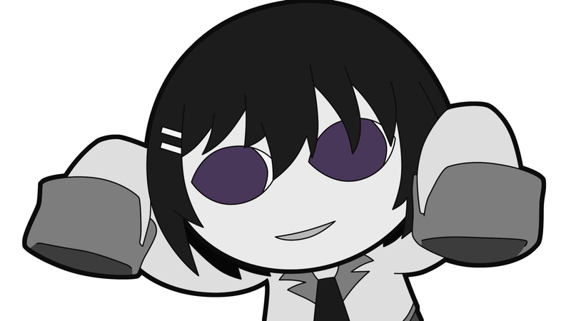 anime vectors, no people, communication, spooky ougi, close-up, anime girls, black color, group of objects, circle, simple background, still life, copy space