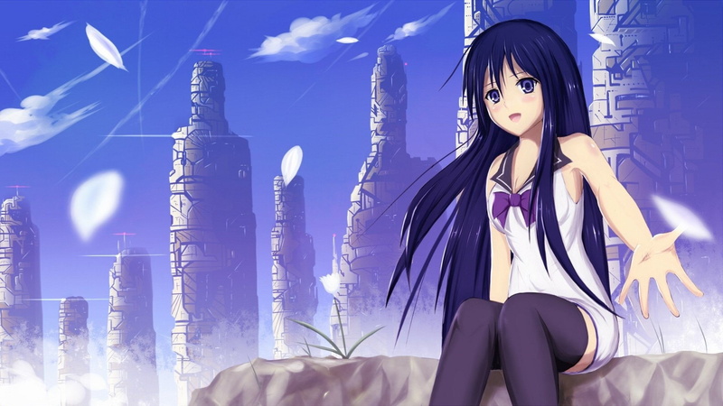 Anime, Gokukoku no Brynhildr, Blue Hair, Blue Eyes, Pantyhose, Neko Kuroha, Girl, 1080P