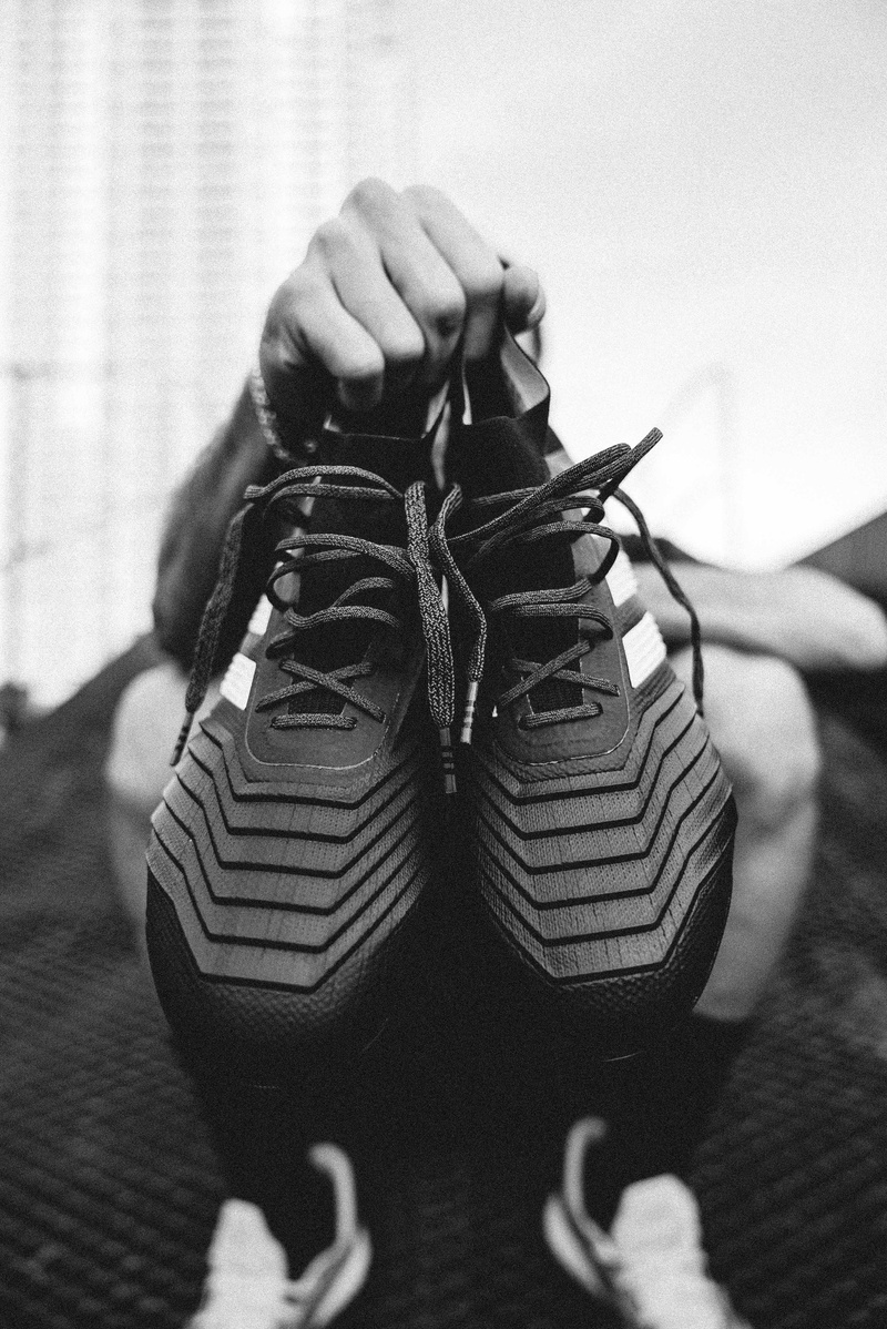 selective focus, human body part, sports, shoe, bnw, real people, body part, 2470, adidas, a7sii, mono, human leg, one person, women, 4K, football, hypebeast