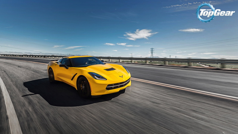 Chevrolet, 1080P, the front, yellow, the sky, road, Corvette, Stingray, Top Gear, Coupe, the best TV show