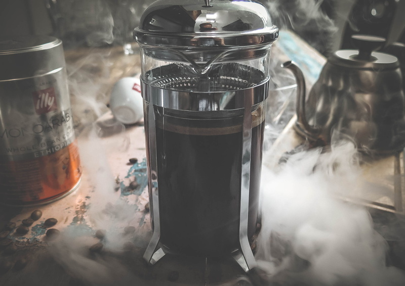 cup, messy, coffee beans, vintage, delicious, tea, bottle, indoors, aroma, container, focus on foreground, glass - material, 2K, roasted, can, vapor, espresso