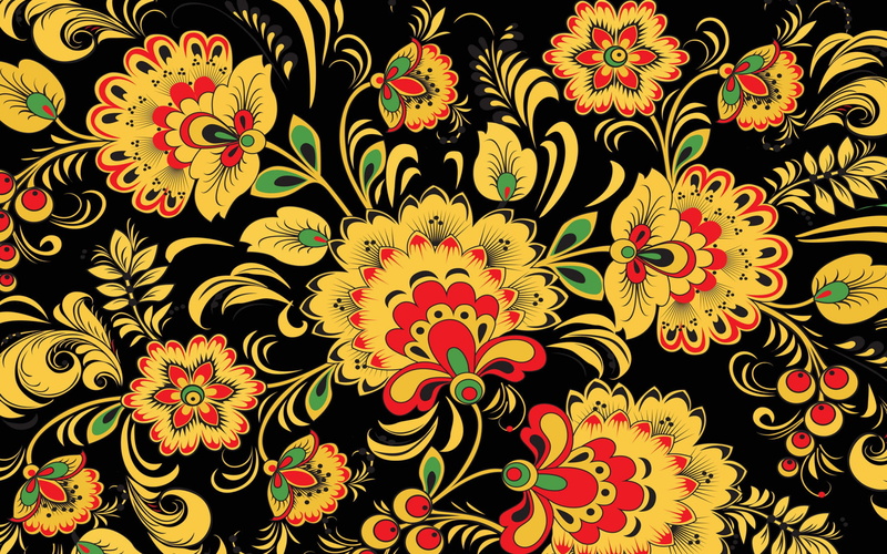 Colorful, background, 4K, patterns backgrounds, khokhloma