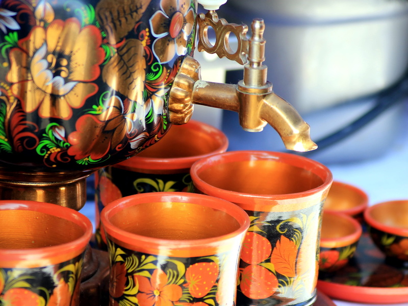 russia, household equipment, no people, tea party, indoors, choice, art and craft, mug, food, still life, food and drink, folklore, macro, khokhloma, retail