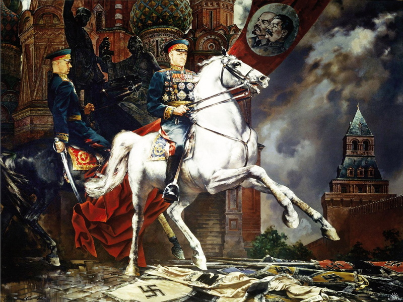1080P, Horse, Victory Day, Rokossovsky, Artistic, Kremlin, Russian, Painting, Military, Russia, Beetles