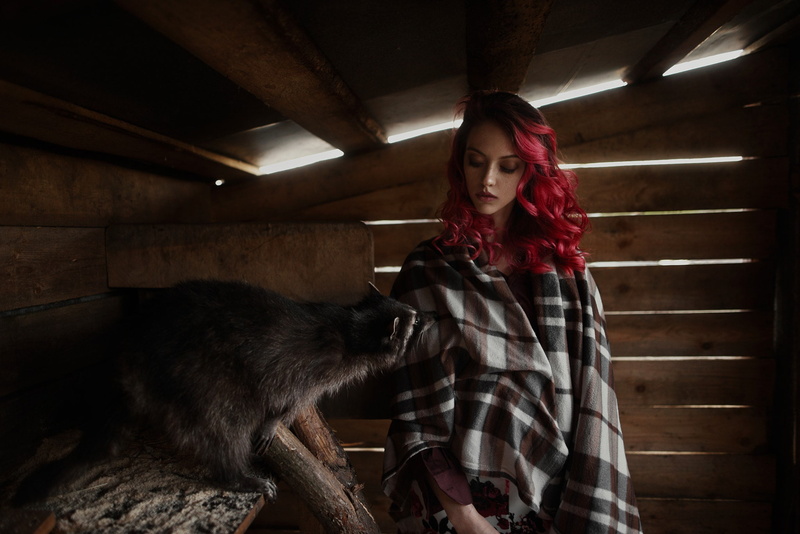 Tatiana Mertsalova, freckles, face, Ekaterina Mozhina, painted, inspiration, girl, the barn, Cape, natural, 1080P, model, russian, red, light, portrait