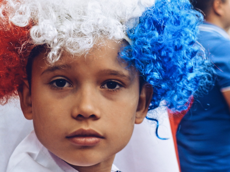 sport, moscow, fun, child, football, males, curly hair, afro, spartak, looking at camera, soccer, childhood, russia, headshot, boys, wig, eyes, dressing up