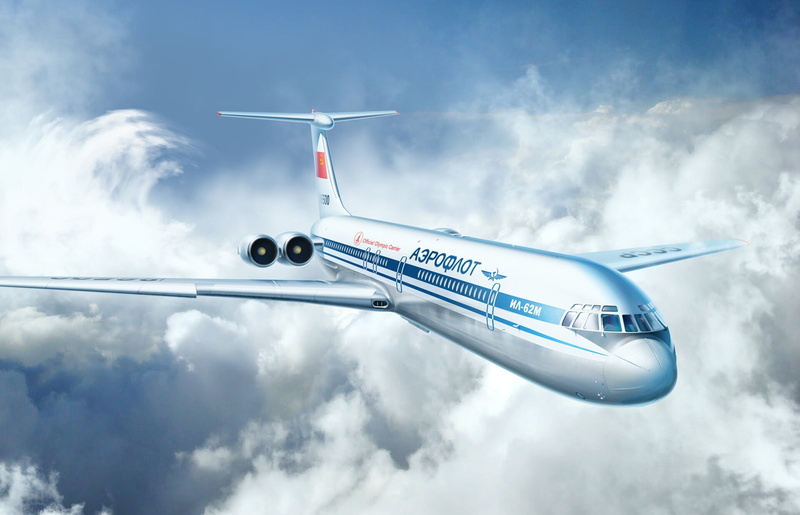 Ilyushin-62M, Liner, The Il-62, Sky, by Denis Podgorniy, The sky, USSR, Aviation, 1080P, Ilyushin, Aircraft, A Passenger Plane, Clouds, Passenger Aircraft