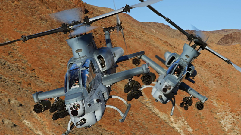 flight, Bell, mountain, attack helicopter, AH-1Z, Zulu Cobra, 4K, Viper, U. S. Marine