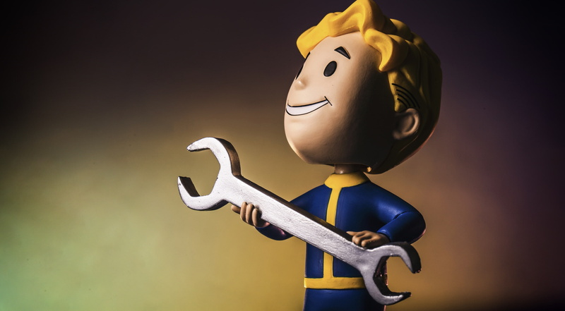 Repair, Bethesda Game Studios, "Repair", Vault Boy, Vault-Boy, Pups, Bethesda Softworks, 2K, Fallout, Pups " Repair", Bobblehead Repair, Figure, Boltyboy