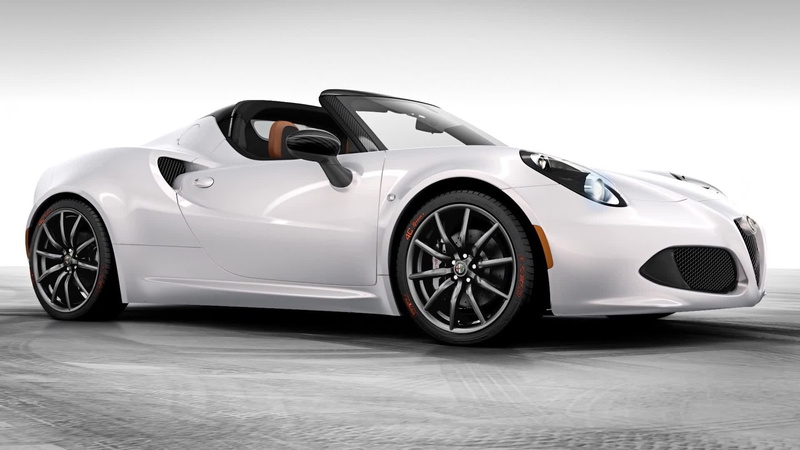 alfa, white, car, alfa romeo 4c spider, convertible, white car, spider, romeo, sports, 1080P, c, sports car, 2015, coupe