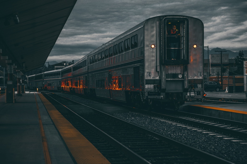 architecture, 4K, sky, cloud - sky, no people, built structure, night, los, mode of transportation, rail transportation, railroad station, city and Urban