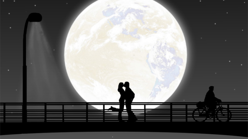 4k, cloud - sky, outdoors, leisure activity, kiss, love, hd, couple, railing, full length, artwork, 5k, adult, lifestyles, black and white, night, artist