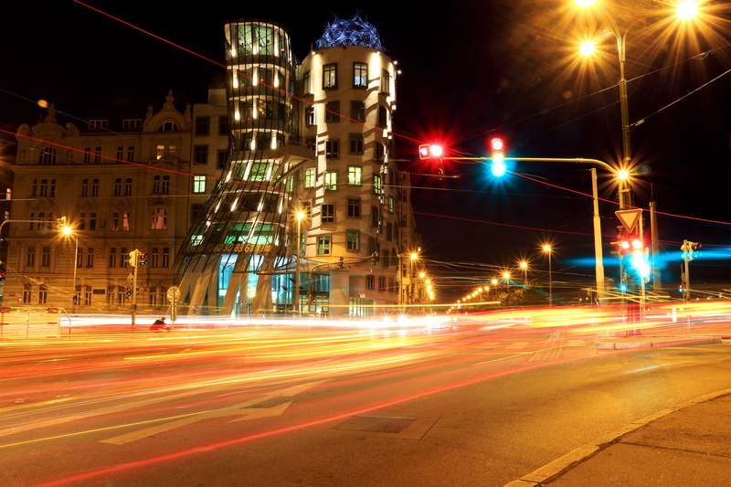 light, city street, travel destinations, city life, 2K, outdoors, office building exterior, street light, buildings, road, cityscape, motion, lapse, lights