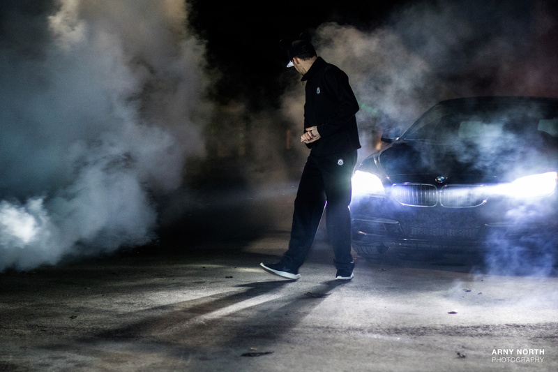 night, colored smoke, real people, casual clothing, city, 2K, BMW 6, standing, communication, sign, BMW, men, BMW 650i, full length, BMW F13 M6, one person