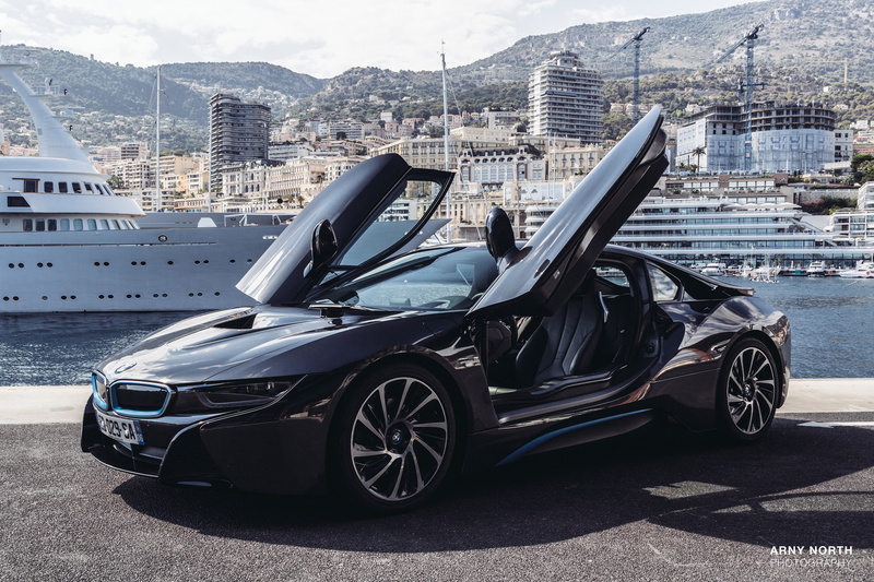 Arny North, Black Cars, 2K, BMW I8, sports car, Monaco