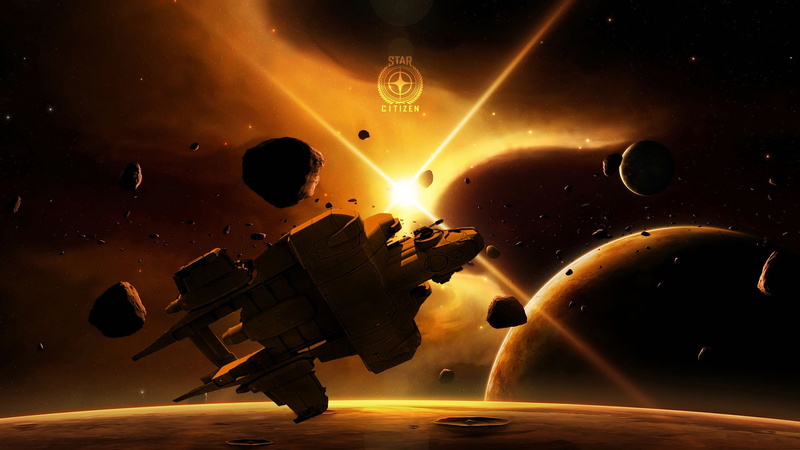 digital composite, star - space, mid-air, aggression, spaceship, planet, Star Citizen, science, starfarer, nature, futuristic, alien, astronomy, illuminated