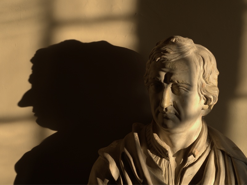 contemplation, shadow, distressed, statue, sculpture, representation, focus on foreground, indoors, human face, museum, headshot, silhouette, men, nose