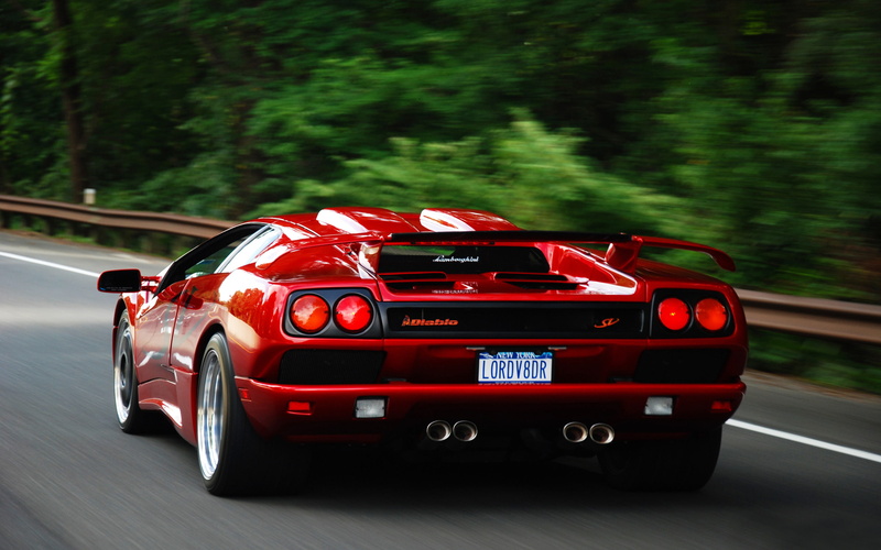Lamborghini Diablo Sv, Red Cars, Lamborghini, Motion Blur, car, 2K