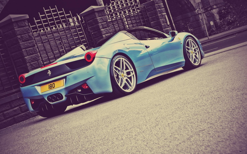 car, 2K, rear, peogeot, italia, ferrari, spider, blue