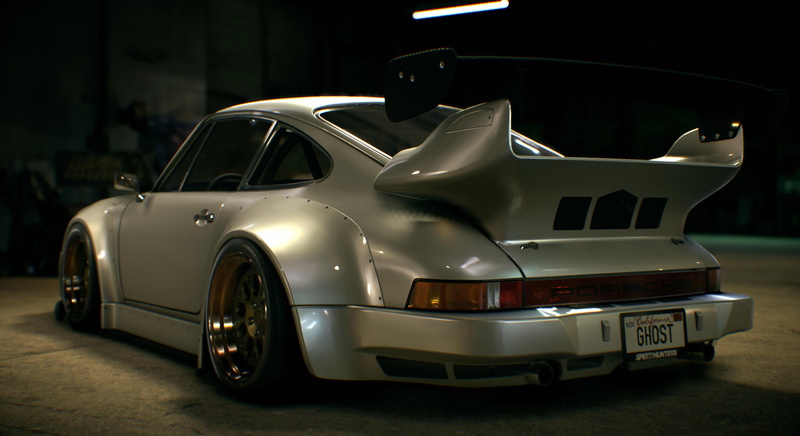 racecar, no people, outdoors, transportation, collectors car, shiny, land vehicle, street, 4K, need for speed 2015, mode of transportation, night, white color