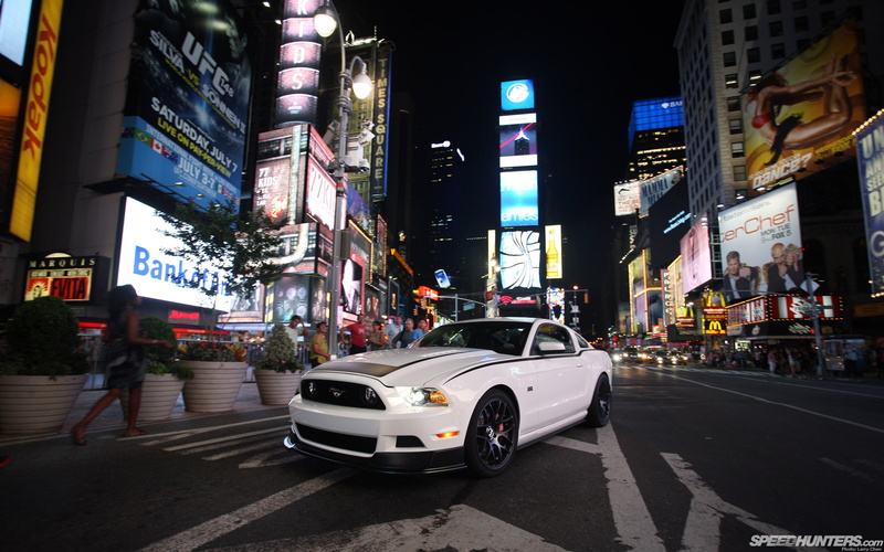 times, skyscrapers, new, 1080P, ford, rtr, cars, hd, mustang, square, night, buildings, york