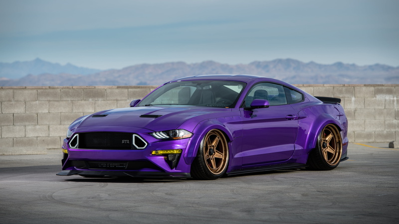 muscle car, purple cars, tuning, Ford Mustang RTR, car, vehicle, 4K