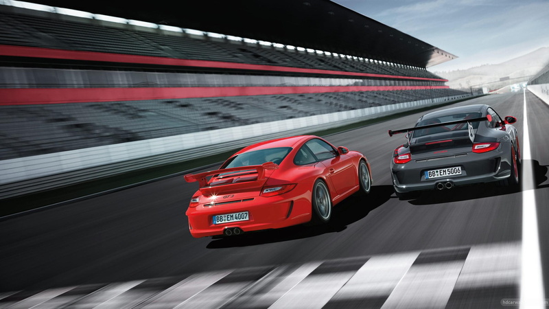 two, red, gt, porsche, black, rs, cars, sport, 2K