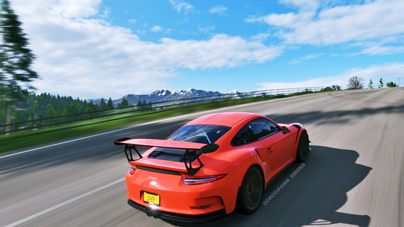 supercars, game capture, screen shot, Forza Horizon 4, Forza, Porsche 911 GT3 RS, video games, 4K, game poster, in-game