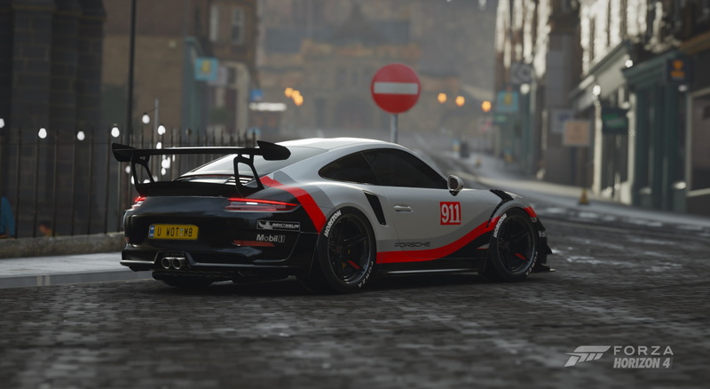 Stance, tuning, IMSA, car, video games, 1080P, screen shot, Porsche 911 GT3 R, Forza Horizon 4