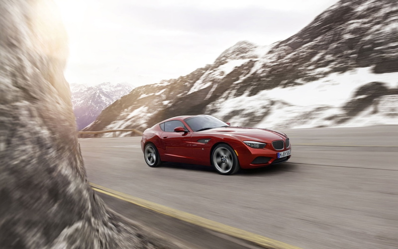 720P, speed, BMW, transportation, red, scenics - nature, motor vehicle, coupe, z, winter, sky, snowcapped mountain, day, road, series, environment, mode of transportation