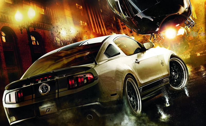 wet, Shelby, silver, reflection, street, city, close-up, Need, vintage car, lighting equipment, Games, travel, garage, Need For Speed, night