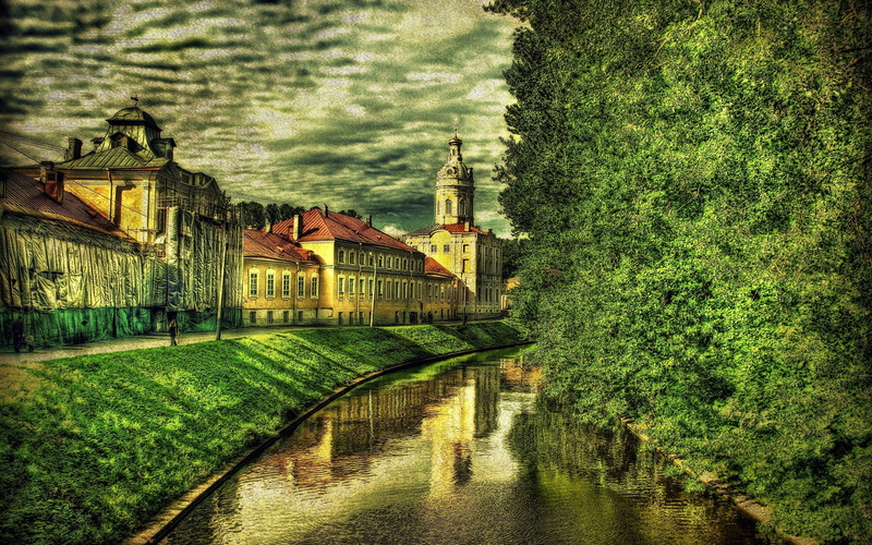 sky, no People, gothic Style, history, travel Destinations, trees, embankment, building, nature, outdoors, summer, day, ancient, connection, old, city