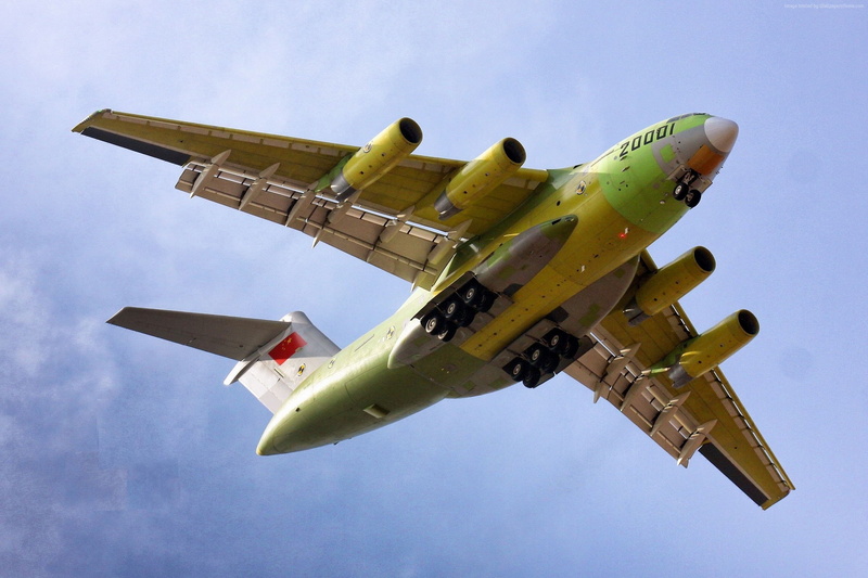 outdoors, on the move, no people, blue, motion, flying, travel, sky, transportation, engine, 1080P, low angle view, plane, aerospace industry, day, airplane