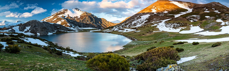 Spain, Castilla, 4K, Leon, y, Lake, Mountains, Snow