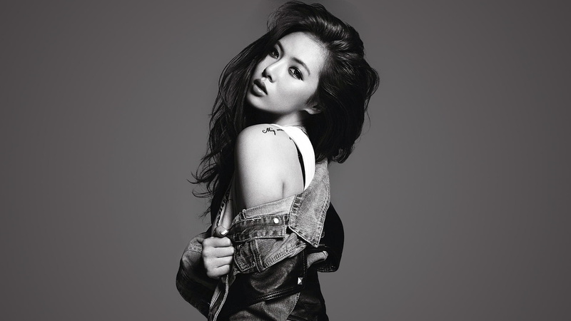 kim hyuna, 1080P, monochrome, Girls, singer, kpop, south korea celebrity