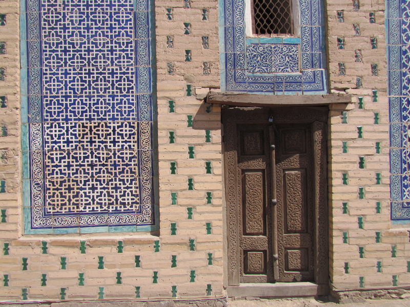 detail, brick, door, brown, the past, blue, history, uzbekistan, 4K, day, wall - building feature, tile, pattern, built structure, religion, khiva, wall