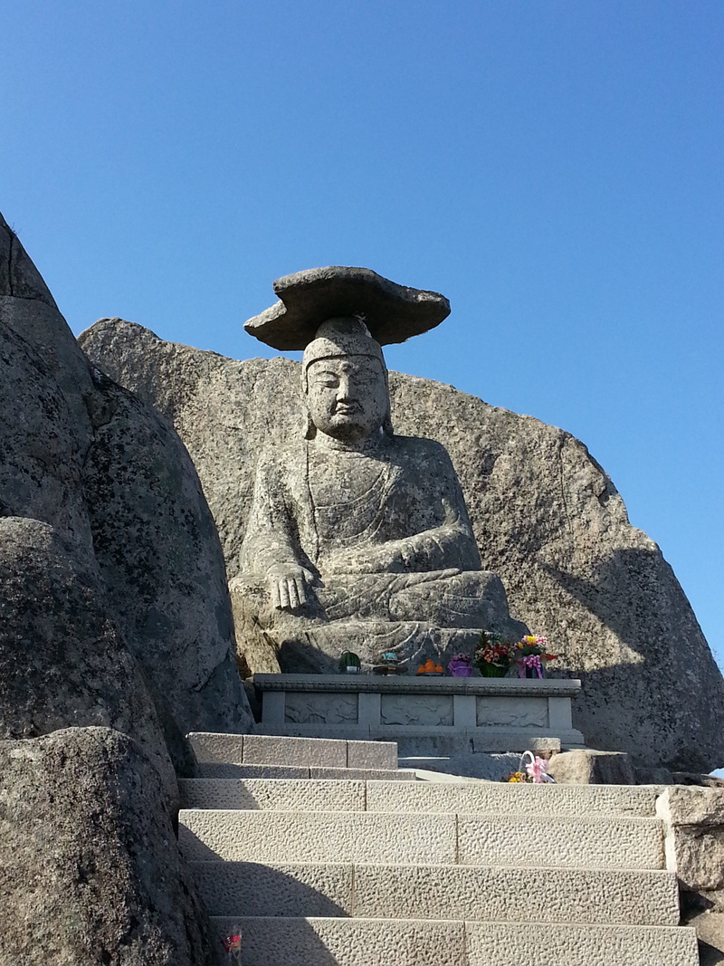 statue, daegu palgongsan, Palgongsan, sculpture, outdoors, sky, representation, solid, stone material, built structure, male likeness, Gatbawi, Buddha