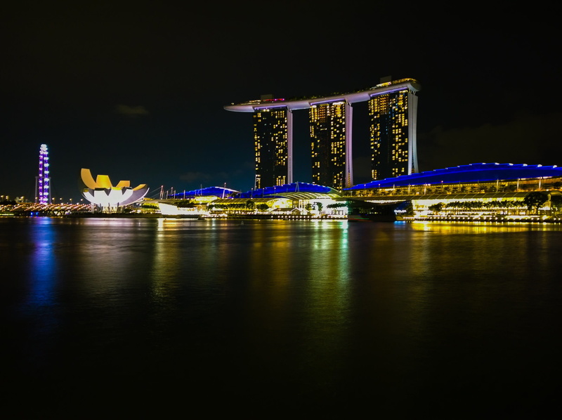 vibrant, nightview, singapore flyer, lights, building, no people, luxury, cityscape, building exterior, colour, outdoors, tower, marina bay, bay, tall - high