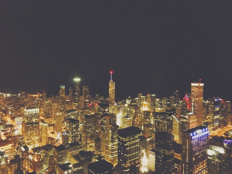 city, office, no people, chicago, office building exterior, architecture, watertower, night, skyscraper, travel destinations, built structure, spire, illinois