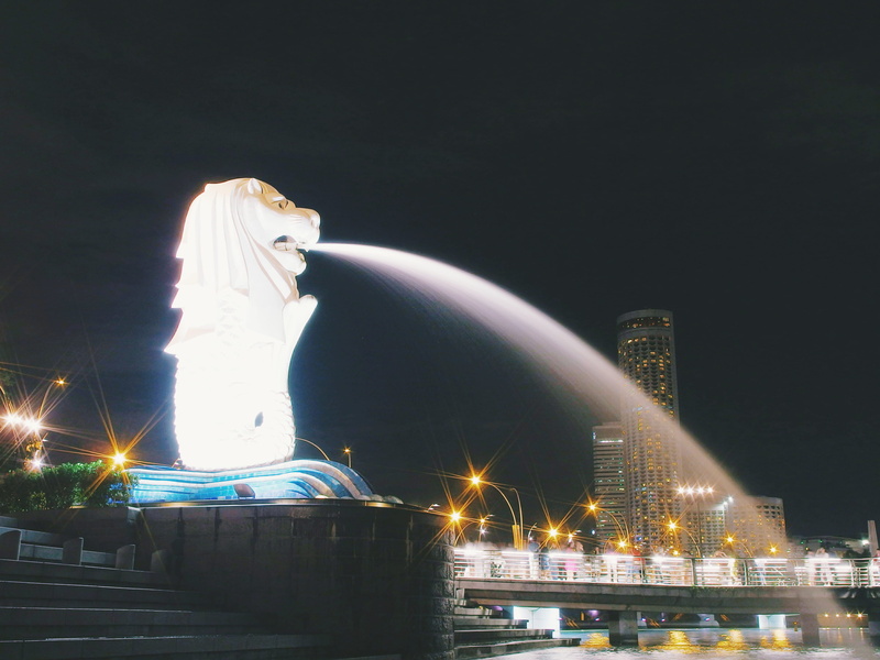 building exterior, built structure, sg, nature, merlion, city, travel destinations, sky, travel, marinabay, representation, singapore, night, architecture