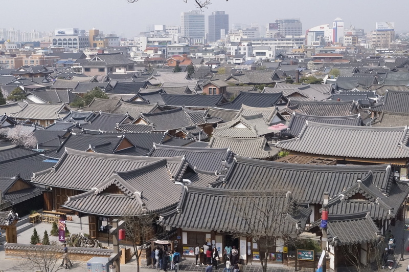 cityscape, people, street, travel destinations, architecture, giwajip, buildings, famous Place, jeonju, large group of people, building exterior, crowd