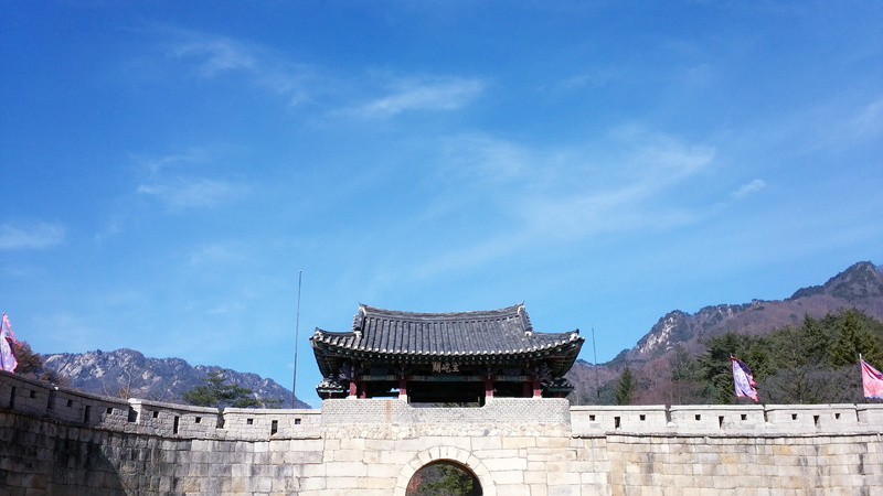 clear, republic of korea, classical style, architecture, belief, history, blue, building, travel, cloud - sky, mungyeong saejae, day, temple, city, religion