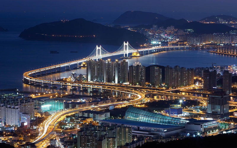 korea, busan, gwangan, south, bridge, 2K