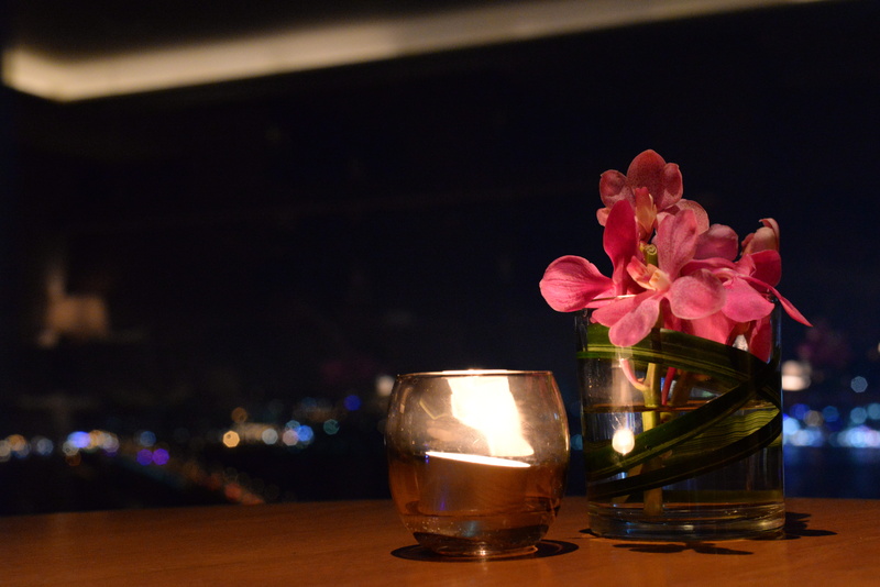 illuminated, plant, tea light, flowering plant, food and drink, vulnerability, 5K, glass, table, close-up, south korea, pink color, beauty in nature, freshness