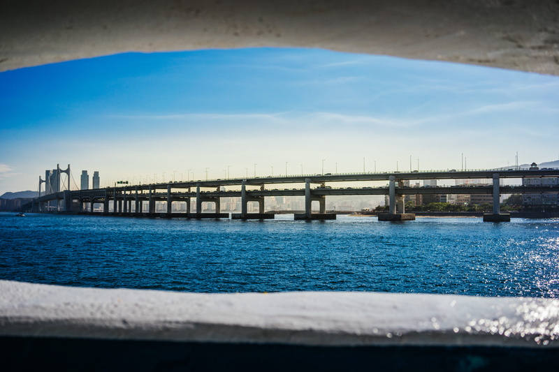 gwanganbridge, seaview, 5K, sky, korea, transportation, water, day, built structure, bridge - man made structure, landscape, building exterior, outdoors