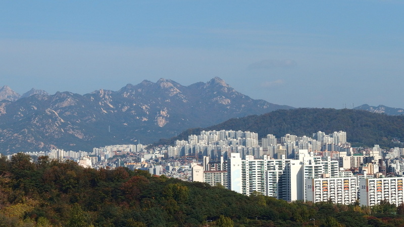 nation, seoul, tourism, destination, geography, built structure, residential district, country, outdoors, landmark, park, Land, landscape, apartment, plant