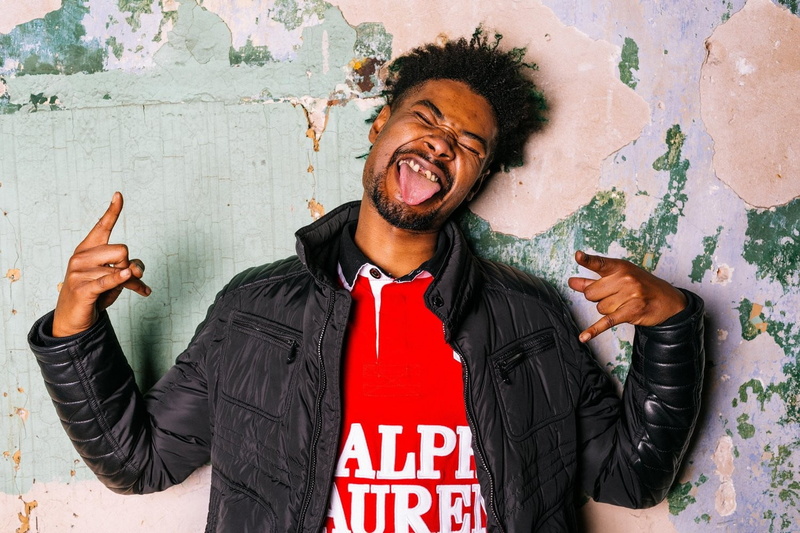 emotion, Danny Brown, mouth open, young men, casual clothing, portrait, facial hair, males, clothing, smiling, tongues, human arm, Rapper, men, 720P, excitement