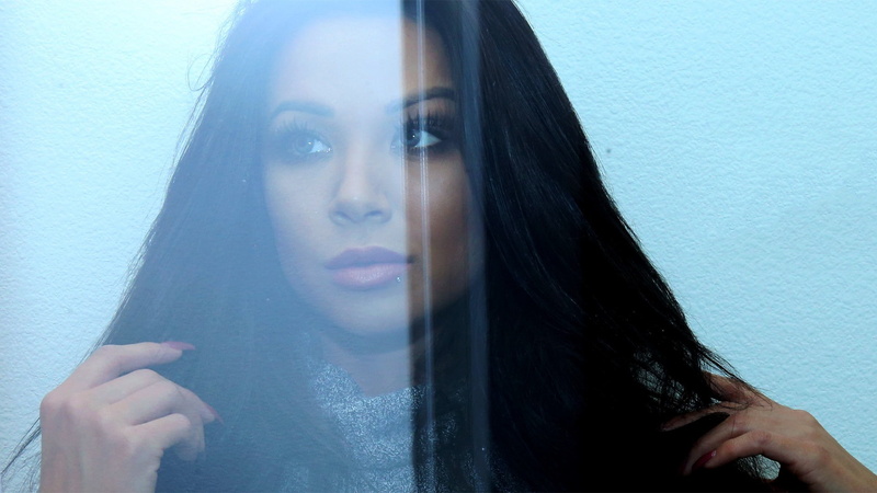 long hair, 1080P, model, Dannie Riel, portrait, women, black hair, looking away