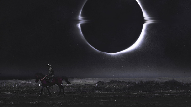 photo manipulation, Moon, horse, land, men, beauty in nature, night, full length, eclipse , 1080P, Hani Jamal, astronomy, sky, man, riding, outdoors, moonlight